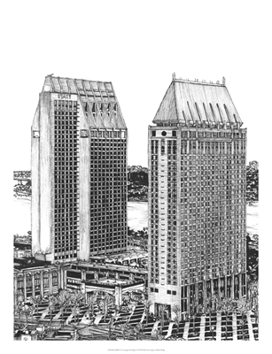 B&W Us Cityscape-San Diego