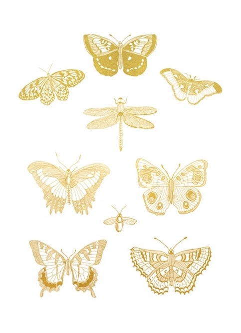 Gold Foil Nature Study III